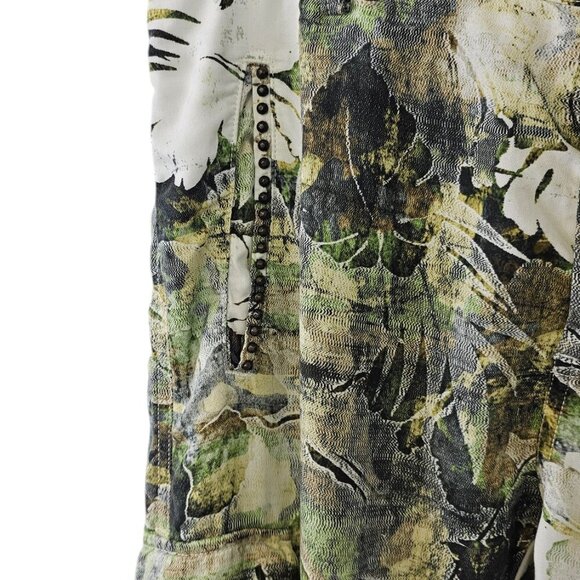 Masons Italy Womens Asia Snake Camouflage Cargo Pants, Lyocell, Studded 44, US 8 - Picture 8 of 12
